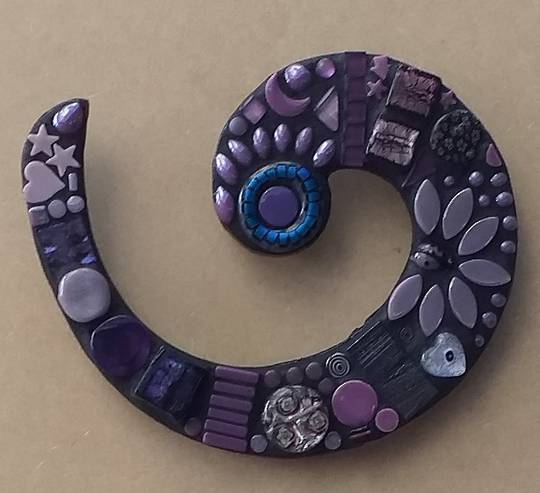Mosaic Small Open Koru Purple